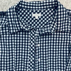 Talbots Black and White Gingham Casual Button Down Shirt